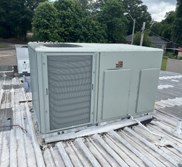 Rooftop air conditioning unit view